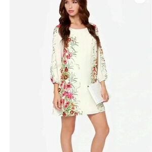 Lulus All Along The Watch Flower Cream Floral Print Dress
